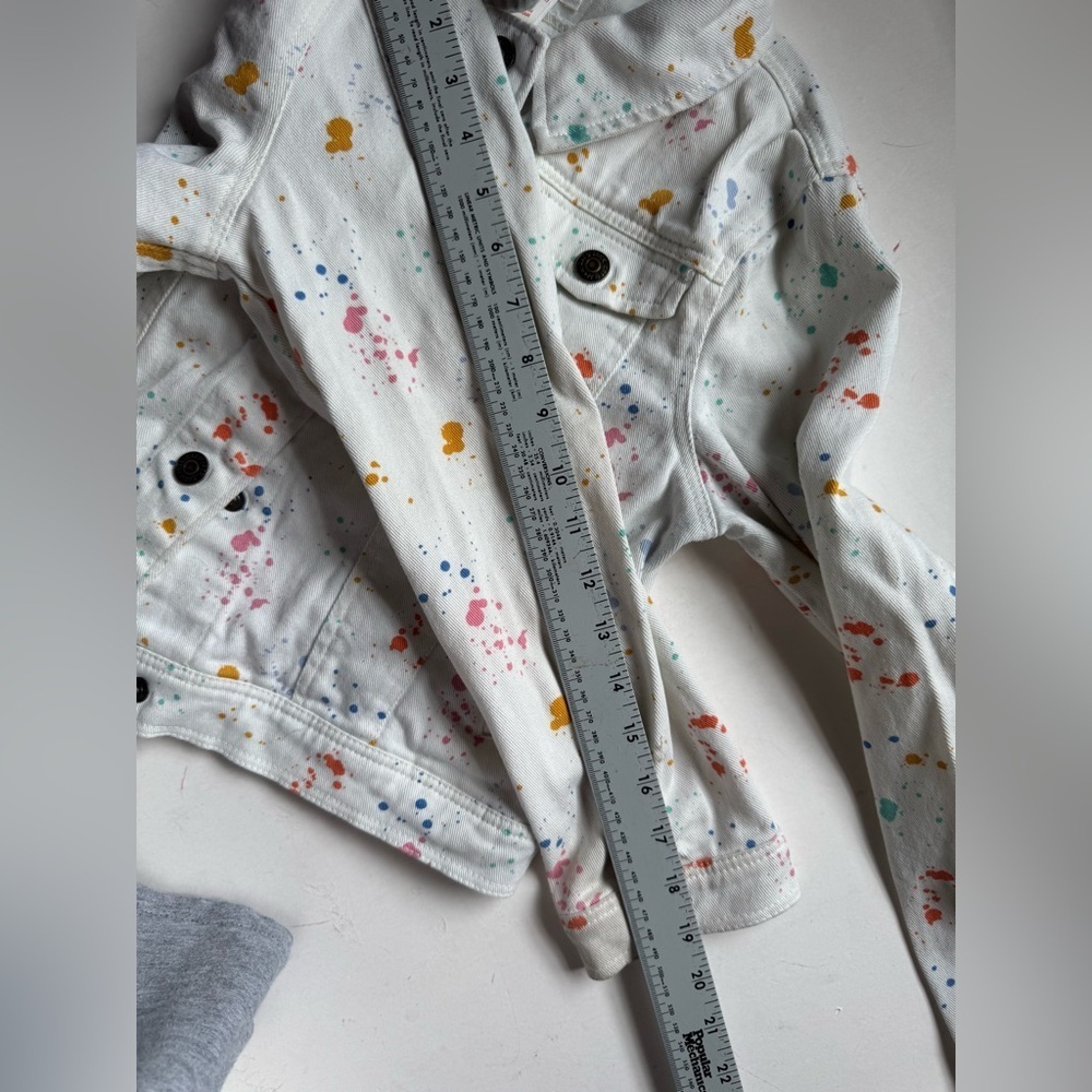 cat & Jack white paint splatter Jean jacket size 10/12 - Picture 6 of 6